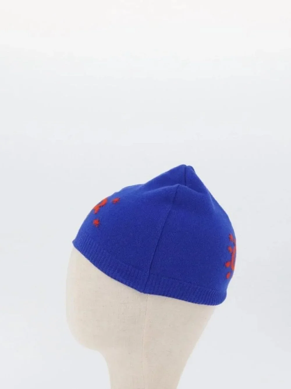 GUCCI GG Canvas knitted Fabrics Cap M Blue 748423 Auth bs33379